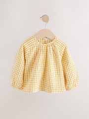 Ochre Yellow 100% Cotton Blouse and Tank Set (3mths-7yrs) - Image 7 of 10