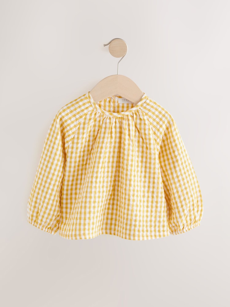 Ochre Yellow 100% Cotton Blouse and Tank Set (3mths-7yrs) - Image 7 of 10