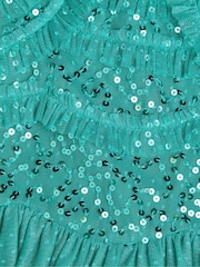 Monsoon Green Ruffle Sequin Truth Dress - Image 3 of 3