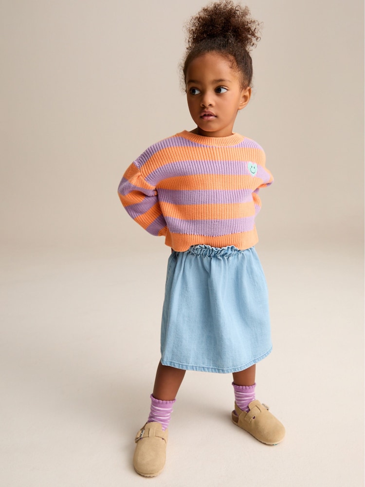 Orange 100% Cotton Jumper and Skirt Set (3mths-7yrs) - Image 1 of 8