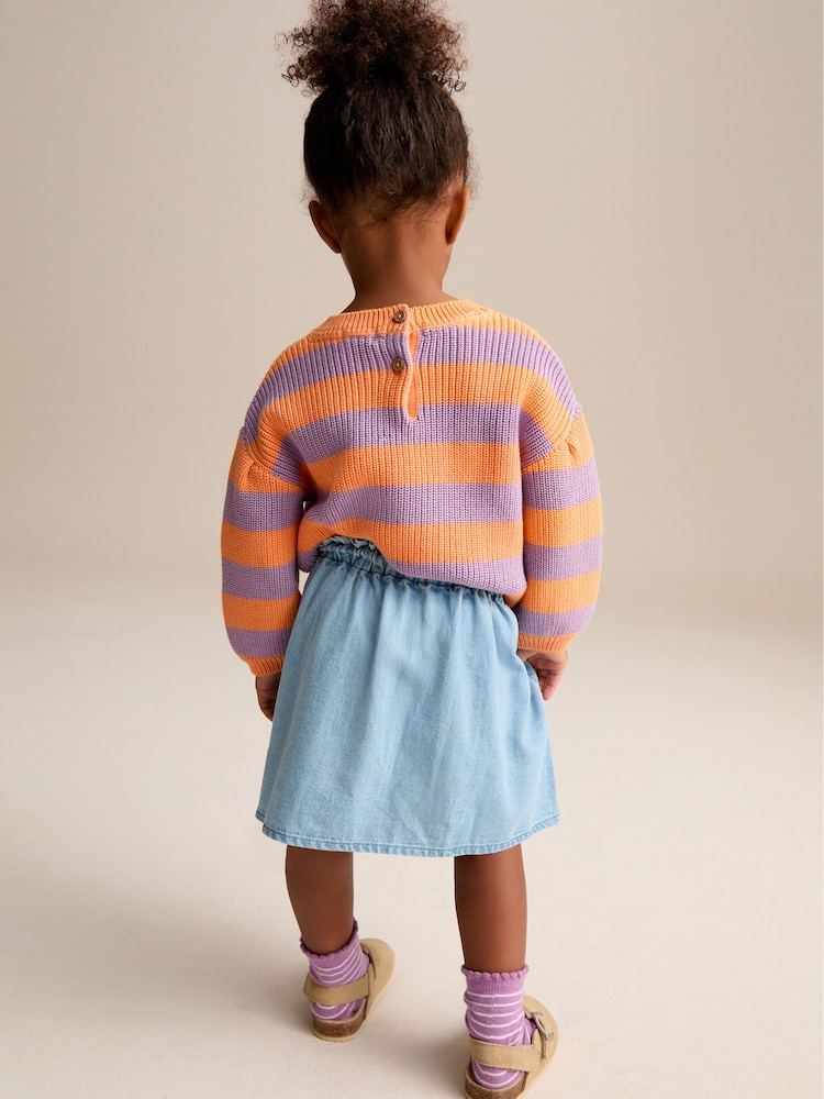 Orange 100% Cotton Jumper and Skirt Set (3mths-7yrs) - Image 2 of 8