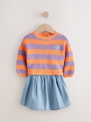 Orange 100% Cotton Jumper and Skirt Set (3mths-7yrs) - Image 4 of 8
