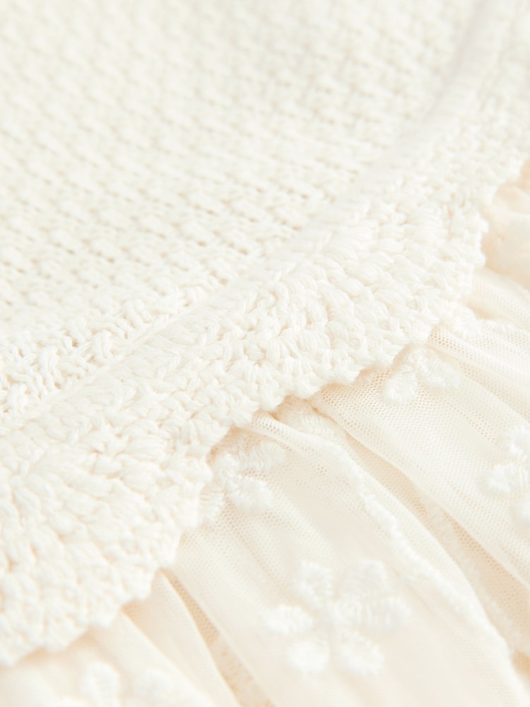 Ecru White Occasion Knit Dress (3mths-10yrs) - Image 6 of 7
