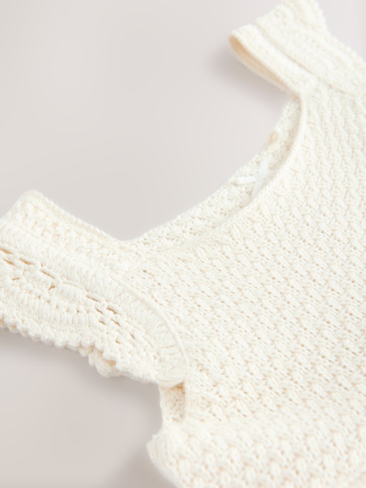 Ecru White Occasion Knit Dress (3mths-10yrs) - Image 7 of 7 Ecru White Occasion Knit Dress (3mths-10yrs) - Image 7 of 7