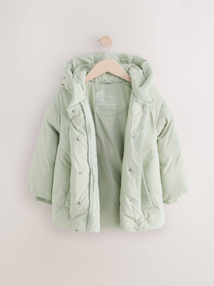 Sage Green Shower Resistant Padded Coat (3-16yrs) - Image 6 of 9