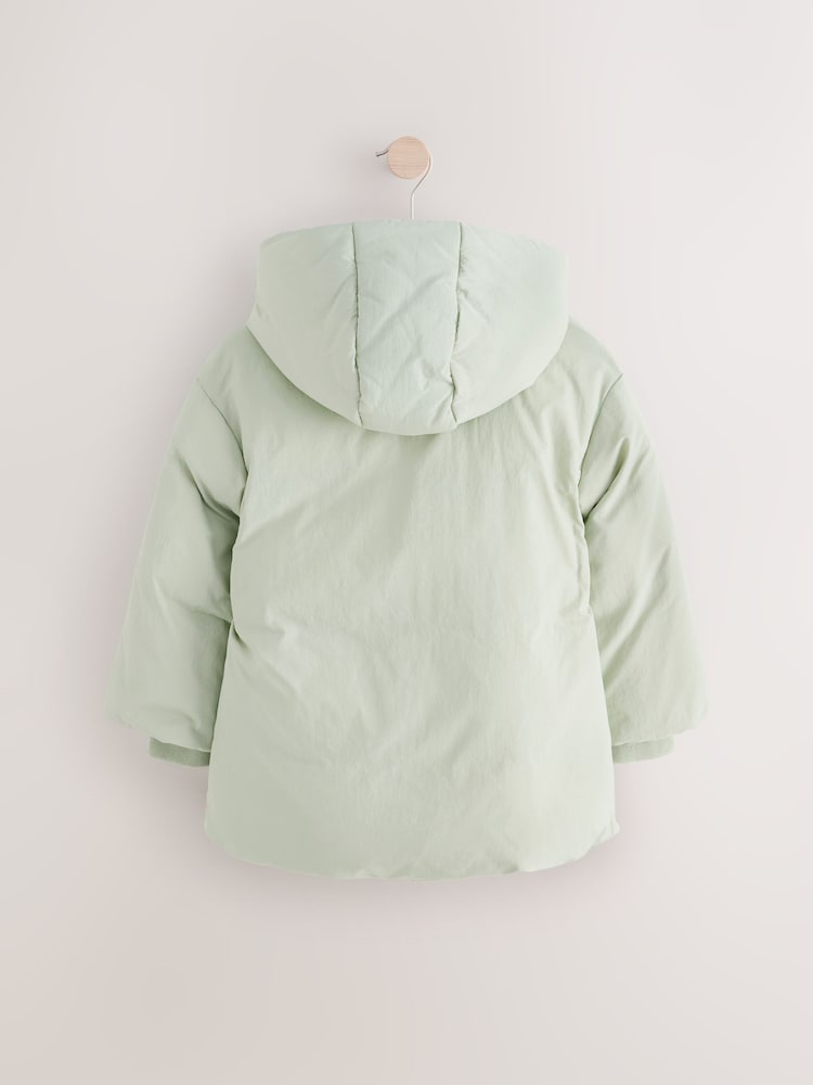 Sage Green Shower Resistant Padded Coat (3-16yrs) - Image 7 of 9