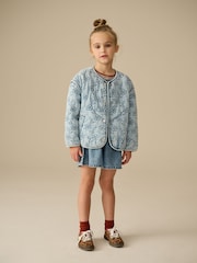 Denim Flower Quilted Jacket (3-16yrs) - Image 2 of 4