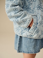 Denim Flower Quilted Jacket (3-16yrs) - Image 4 of 4