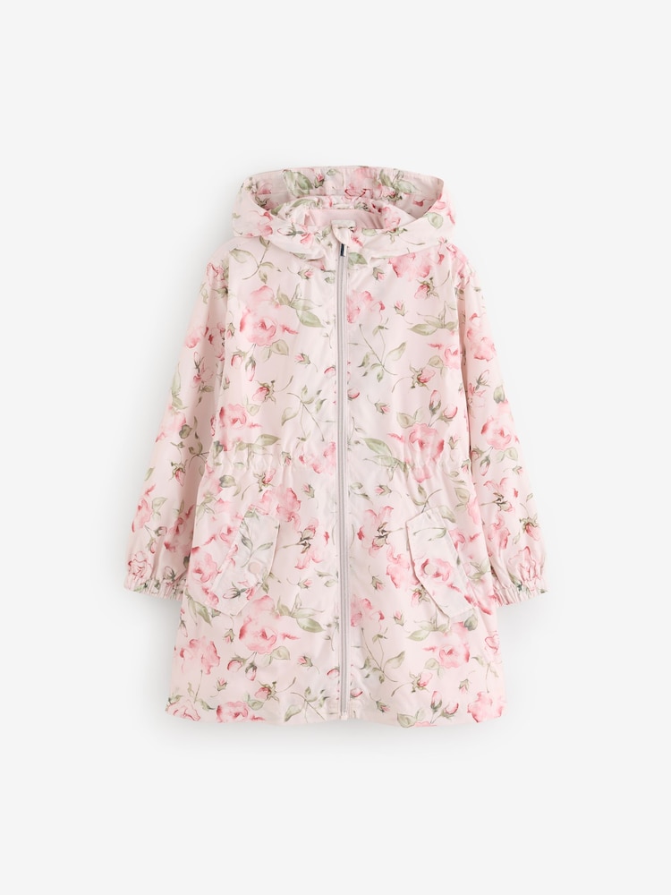 Impression florale rose - Veste à cagoule imperméable (3-16 ans) - Image 5 of 10