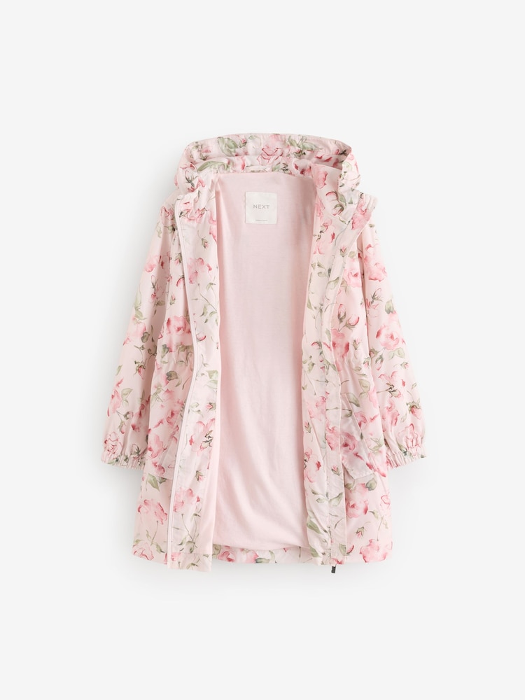 Impression florale rose - Veste à cagoule imperméable (3-16 ans) - Image 7 of 10