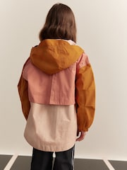Peach Pink Waterproof Colourblock Cagoule Jacket (3-16yrs) - Image 3 of 4
