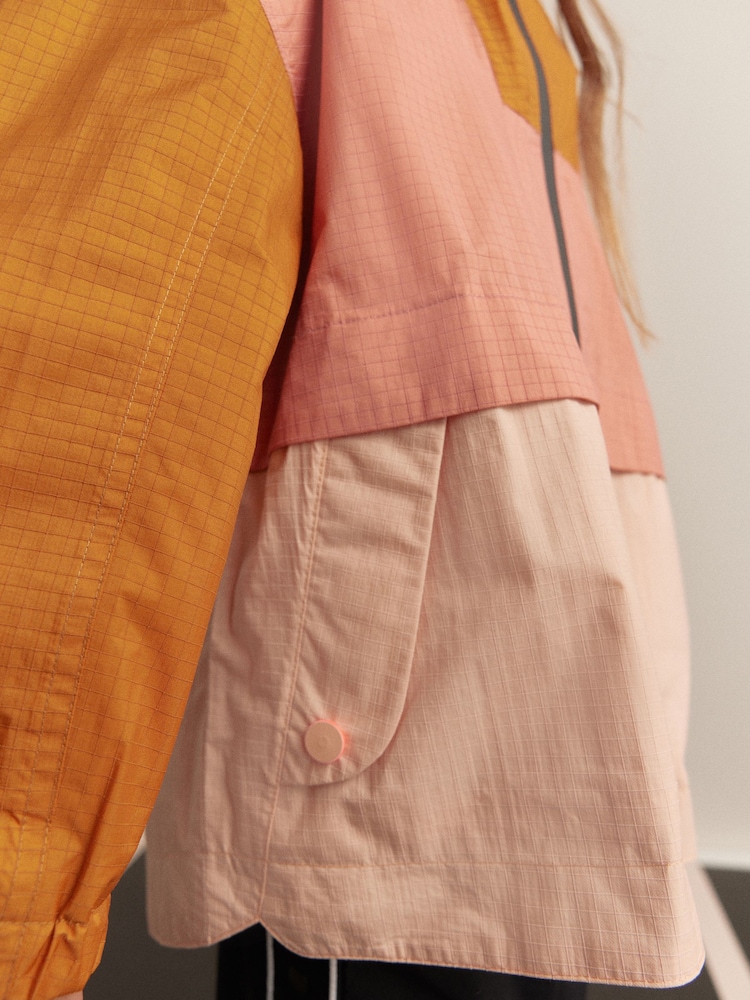 Peach Pink Waterproof Colourblock Cagoule Jacket (3-16yrs) - Image 4 of 4