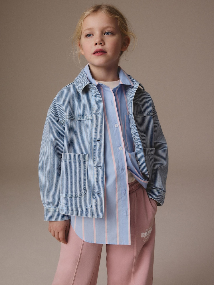 Gestreift, Blau - Denim-Shacket (3–16J .) - Bild 1 von 9 Gestreift, Blau - Denim-Shacket (3–16J .) - Bild 1 von 9