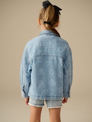 Mid Wash Denim 100% Cotton Tufted Shacket (3-16yrs) - Image 3 of 9