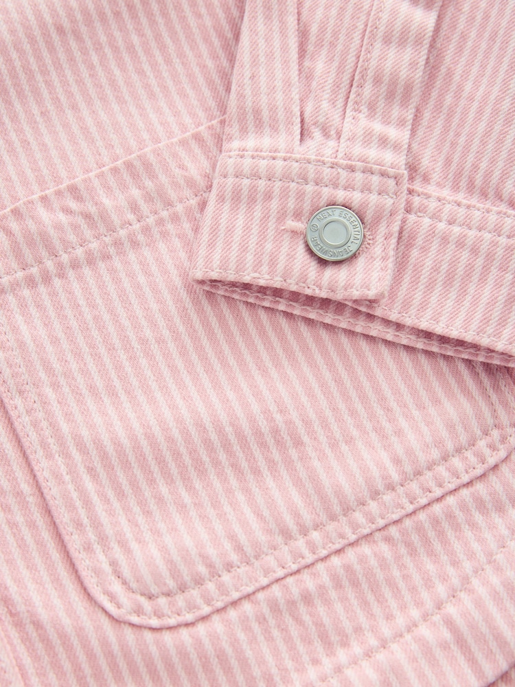 Pink Stripe Denim Shacket (3-16yrs) - Image 5 of 6
