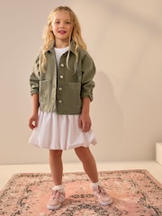 Khaki Floral Embroidered Shacket (3-16yrs) - Image 2 of 7