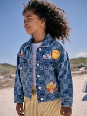 Blue Denim 100% Cotton Smiley World Denim Jacket (3-16yrs) - Image 1 of 4