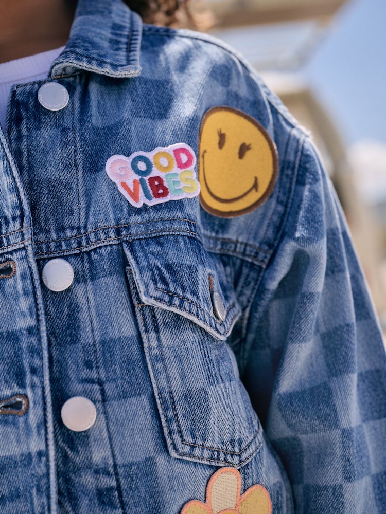 Blue Denim 100% Cotton Smiley World Denim Jacket (3-16yrs) - Image 4 of 4