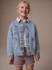 Blue Denim Collared Shacket (3-16yrs) - Image 1 of 6