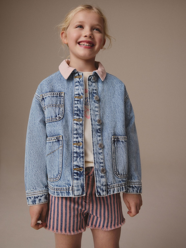Blue Denim Collared Shacket (3-16yrs) - Image 1 of 6