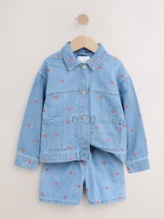 Jeans - Conjunto de jaqueta e shorts de algodão Heart Emb 100% (3a16anos) - Imagem 7 de 7