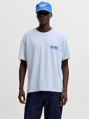 JACK & JONES Blue Back Graphic K-Pot T-Shirt - Image 2 of 7