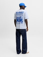 JACK & JONES Blue Back Graphic K-Pot T-Shirt - Image 3 of 7