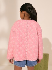 Pink Mixed Print Quilted Jacket (3-16yrs) - Image 3 of 4