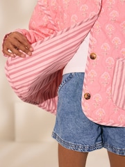 Pink Mixed Print Quilted Jacket (3-16yrs) - Image 4 of 4