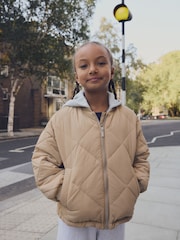 Stone Natural Shower Resistant Quilted Bomber Jacket (3-16yrs) - Image 1 of 11