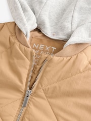 Stone Natural Shower Resistant Quilted Bomber Jacket (3-16yrs) - Image 10 of 11