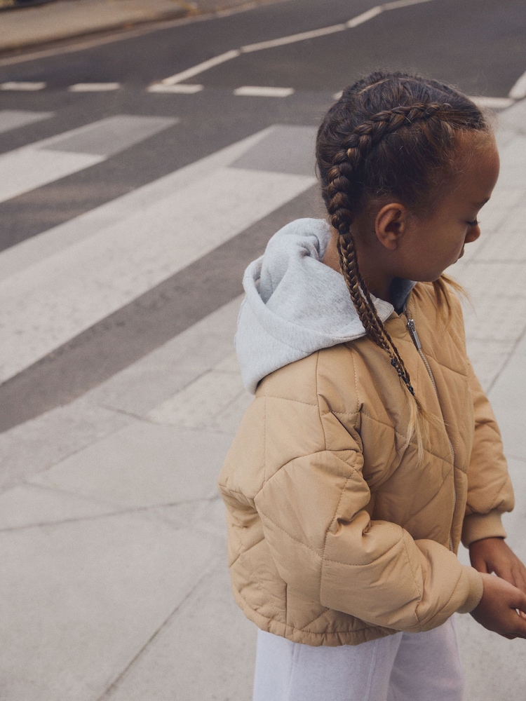 Stone Natural Shower Resistant Quilted Bomber Jacket (3-16yrs) - Image 2 of 11