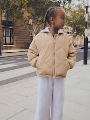Stone Natural Shower Resistant Quilted Bomber Jacket (3-16yrs) - Image 3 of 11