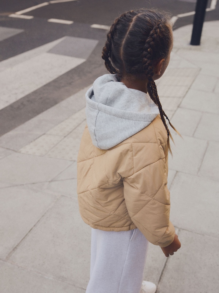 Stone Natural Shower Resistant Quilted Bomber Jacket (3-16yrs) - Image 5 of 11