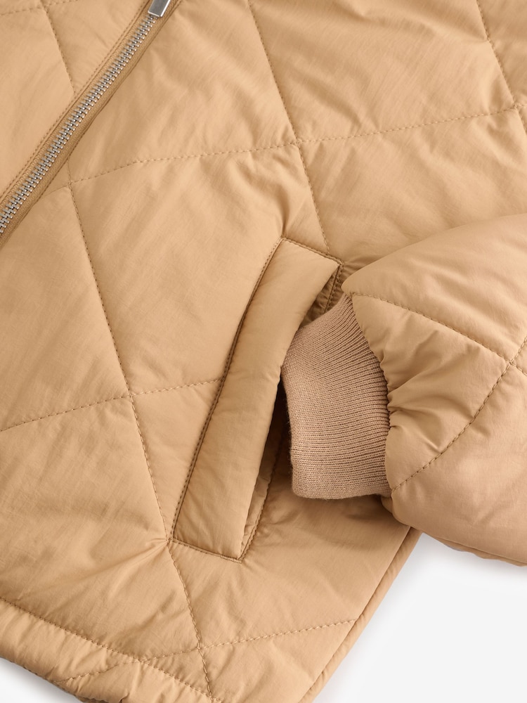 Stone Natural Shower Resistant Quilted Bomber Jacket (3-16yrs) - Image 9 of 11