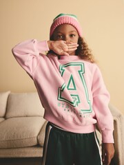 Pink/Green Slogan Sweatshirt (3-16yrs) - Image 1 of 8