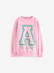 Pink/Green Slogan Sweatshirt (3-16yrs) - Image 5 of 8