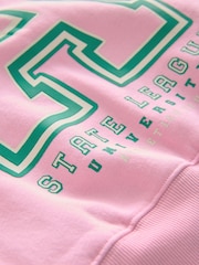 Pink/Green Slogan Sweatshirt (3-16yrs) - Image 7 of 8