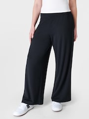 Sweaty Betty Black Modal Wide Leg Trousers - Image 3 of 6