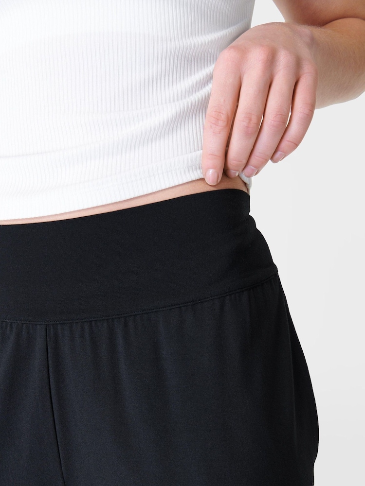 Sweaty Betty Black Modal Wide Leg Trousers - Image 6 of 6