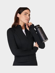 Sweaty Betty Black Black All Day Active Zip Up Sweatshirt - Image 4 of 8