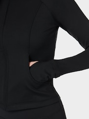 Sweaty Betty Black Black All Day Active Zip Up Sweatshirt - Image 7 of 8