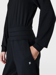 Sweaty Betty Black Gaia Performance Yoga Long Sleeve Jumpsuit - Image 4 of 7