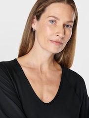 Sweaty Betty Black Gaia Performance Yoga Long Sleeve Jumpsuit - Image 5 of 7
