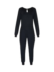Sweaty Betty Black Gaia Performance Yoga Long Sleeve Jumpsuit - Image 7 of 7