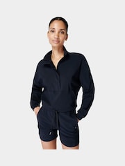 Sweaty Betty Black Explorer Half Zip Midlayer Top - Image 1 of 6
