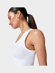 Sweaty Betty White Athlete Crop Seamless Workout Tank Top - Image 5 of 6