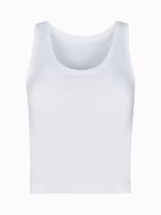 Sweaty Betty White Athlete Crop Seamless Workout Tank Top - Image 6 of 6