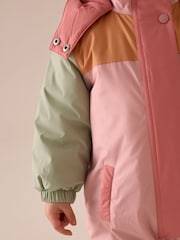 Pink Waterproof Colour Block Snowsuit (3mths-7yrs) - Image 5 of 10