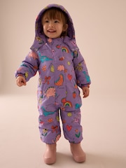 Purple Shower Resistant Character AOP Snowsuit (3mths-7yrs) - Image 1 of 9